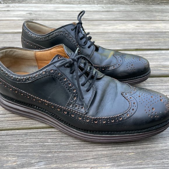 Cole Haan Men Shoes Lace Up Oxford Dress Shoes Bla - Picture 2 of 10